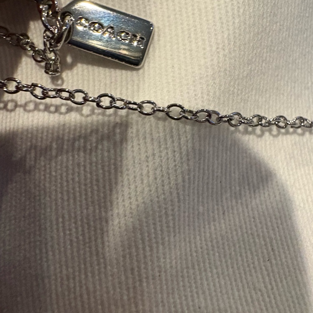 Coach Silver Heart Pendant Necklace and Coach Pouch - Picture 5 of 8